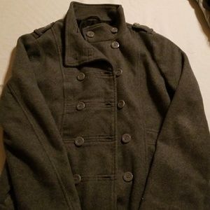 Grey Fleese Pea Coat